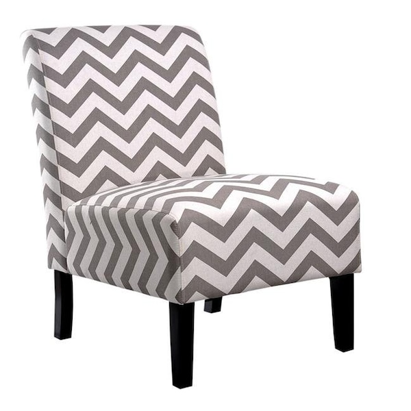 Nathaniel Home Katherine Katherine Grey Chevron Accent Chair 92001